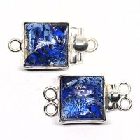 German dark and light blue silver foil clasp
