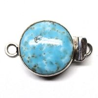 Vintage Japanese glass “turquoise” round clasp