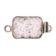 White floral sterling silver box clasp