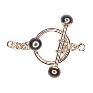 Gray pearl toggle clasp with pearl detail