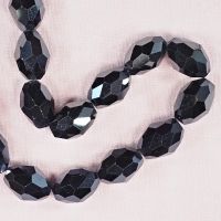 16 mm by 12 faceted glass oval beads