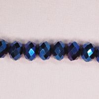 10 mm by 12 mm midnight blue faceted rondelles
