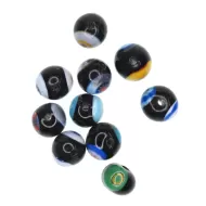 6 mm Ercole Moretti black millefiori beads
