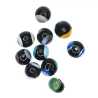 6 mm Ercole Moretti black millefiori beads