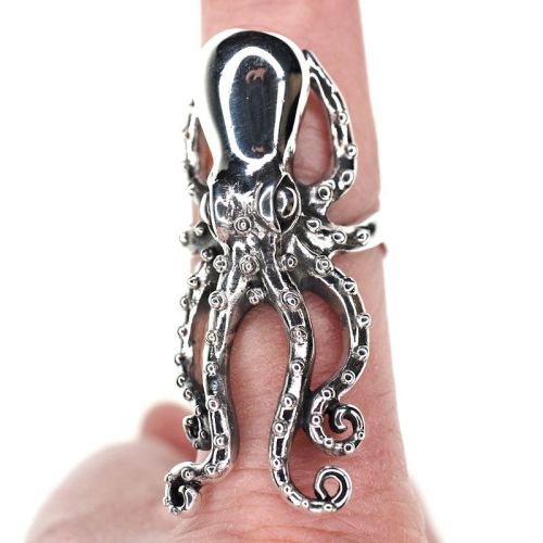 Sterling silver octopus ring