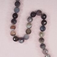 12 mm round faceted Botswana agate beads