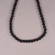 6 mm round black lava beads