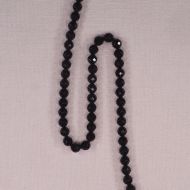 6 mm round faceted black onyx beads
