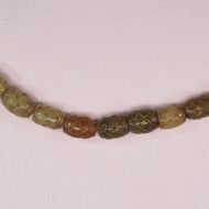 24 mm by 14 mm carved shiny jade barrel beads