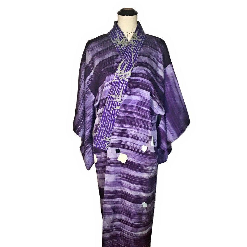 Purple stripe kimono